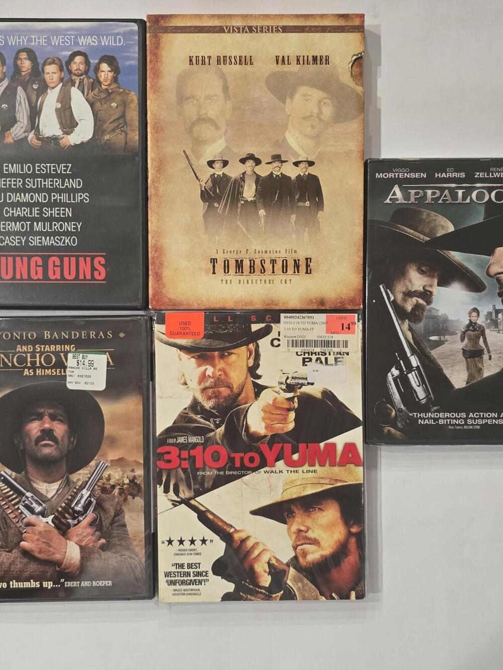 3:10 to Yuma Tombstone Young Guns Best Western Films DVD SetOf 5 Mint Conditio